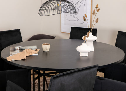 Furniture Fashion & Venture Home Copenhagen & Petra Runda Matbord ⌀140 Svart + Matstolar Svart