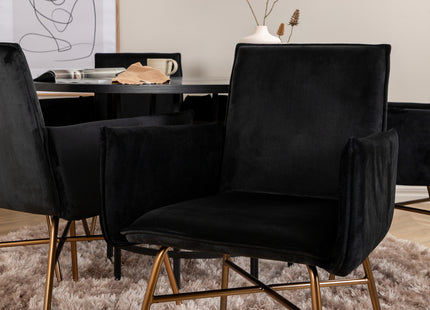 Furniture Fashion & Venture Home Copenhagen & Petra Runda Matbord ⌀140 Svart + Matstolar Svart