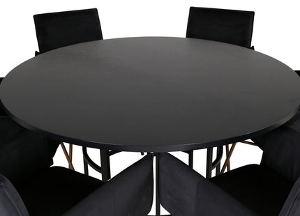 Furniture Fashion & Venture Home Copenhagen & Petra Runda Matbord ⌀140 Svart + Matstolar Svart