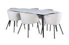 Venture Home Berit & Jimmy Matstolar Beige + Rektangulära Matbord 195 x 90 Vit