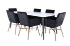 Venture Home Jimmy & Petra Rektangulära Matbord 195 x 90 Vit + Matstolar Svart
