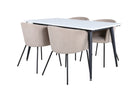 Venture Home Berit & Jimmy Matstolar Beige + Rektangulära Matbord 150 x 90 Vit
