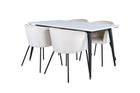 Venture Home Berit & Jimmy Matstolar Beige + Rektangulära Matbord 150 x 90 Vit