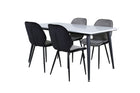 Venture Home Emma & Jimmy Matstolar 2-pack Grå + Rektangulära Matbord 150 x 90 Vit