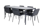 Venture Home Pelle & Tvist Rektangulära Matbord 190 x 90 Svart + Matstolar 2-pack Svart