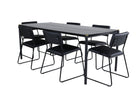 Venture Home Kenth & Pelle Matstolar 2-pack Svart + Rektangulära Matbord 190 x 90 Svart