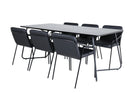 Venture Home Petra & Tvist Rektangulära Matbord 190 x 90 Svart + Matstolar 2-pack Svart