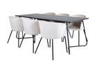 Venture Home Berit & Petra Matstolar Beige + Rektangulära Matbord 190 x 90 Svart