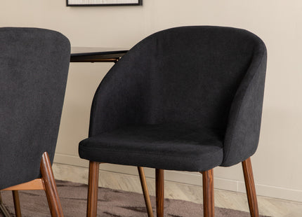 Venture Home Arch & Petra Matstolar 2-pack Svart + Rektangulära Matbord 190 x 90 Svart