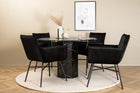 Venture Home Petra & Marbs Matstolar Svart + Runda Matbord ⌀110 Svart