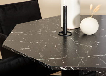 Venture Home Petra & Marbs Matstolar Svart + Runda Matbord ⌀110 Svart