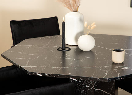 Venture Home Petra & Marbs Matstolar Svart + Runda Matbord ⌀110 Svart