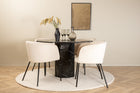 Venture Home Berit & Marbs Matstolar Beige + Runda Matbord ⌀110 Svart
