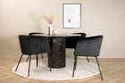 Venture Home Berit & Marbs Matstolar Svart + Runda Matbord ⌀110 Svart