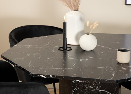 Venture Home Berit & Marbs Matstolar Svart + Runda Matbord ⌀110 Svart