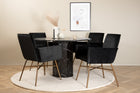 Venture Home Petra & Marbs Matstolar Svart + Runda Matbord ⌀110 Svart
