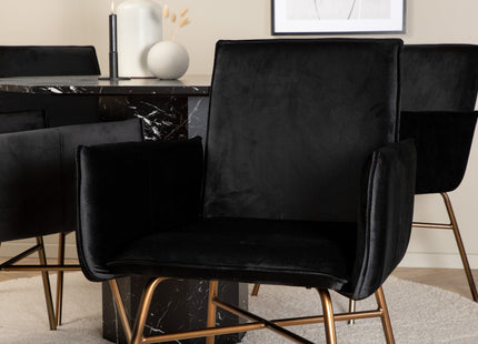 Venture Home Petra & Marbs Matstolar Svart + Runda Matbord ⌀110 Svart