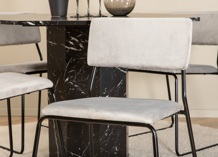 Venture Home Kenth & Marbs Matstolar 2-pack Grå + Runda Matbord ⌀110 Svart