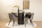 Venture Home Marbs & Velvet Runda Matbord ⌀110 Svart + Matstolar 2-pack Grå