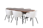 Venture Home Berit & Uno Matstolar Beige + Rektangulära Matbord 200 x 90 Nature