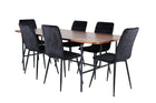 Venture Home Uno & Windu Rektangulära Matbord 200 x 90 Nature + Matstolar 2-pack Svart