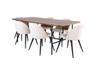 Venture Home Uno & Velvet Rektangulära Matbord 200 x 90 Nature + Matstolar 2-pack Beige