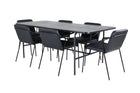 Venture Home Tvist & Uno Matstolar 2-pack Svart + Rektangulära Matbord 200 x 90 Svart