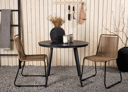 Venture Home Break & Lindos Matgrupp Utomhus Med 2st Matstolar Svart/Brun