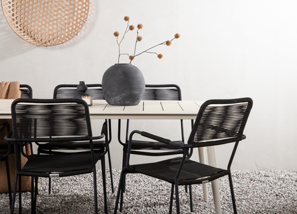 Venture Home Lina & Lindos Matgrupp Utomhus Med 6st Matstolar Svart/Beige