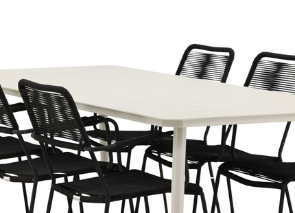 Venture Home Lina & Lindos Matgrupp Utomhus Med 6st Matstolar Svart/Beige