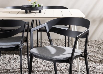 Venture Home Slit & Lina Matgrupp Utomhus Med 6st Matstolar Svart/Beige