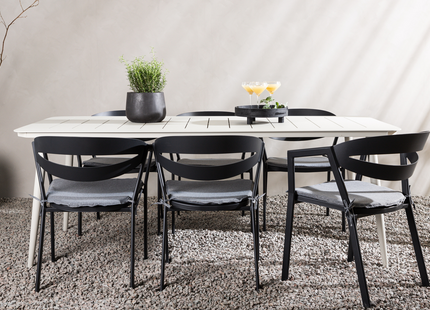 Venture Home Slit & Lina Matgrupp Utomhus Med 6st Matstolar Svart/Beige