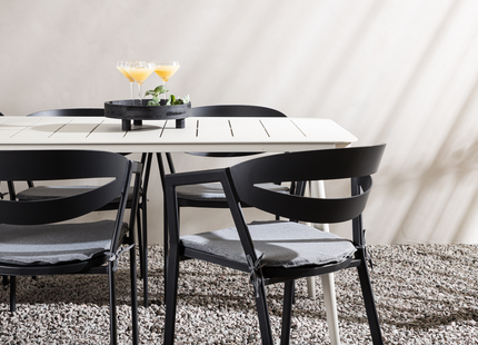 Venture Home Slit & Lina Matgrupp Utomhus Med 6st Matstolar Svart/Beige
