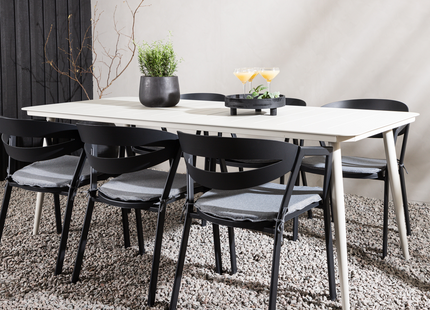 Venture Home Slit & Lina Matgrupp Utomhus Med 6st Matstolar Svart/Beige