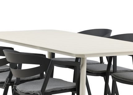 Venture Home Slit & Lina Matgrupp Utomhus Med 6st Matstolar Svart/Beige