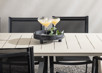 Venture Home Lina & Copacabana Matgrupp Utomhus Med 6st Matstolar Svart/Beige