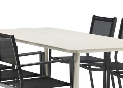 Venture Home Lina & Copacabana Matgrupp Utomhus Med 6st Matstolar Svart/Beige