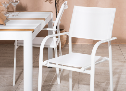 Venture Home Togo & Santorini Matgrupp Utomhus Med 4st Matstolar Vit