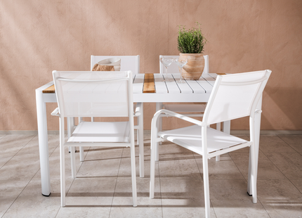 Venture Home Togo & Santorini Matgrupp Utomhus Med 4st Matstolar Vit