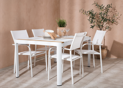 Venture Home Togo & Santorini Matgrupp Utomhus Med 4st Matstolar Vit