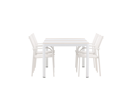 Venture Home Togo & Santorini Matgrupp Utomhus Med 4st Matstolar Vit