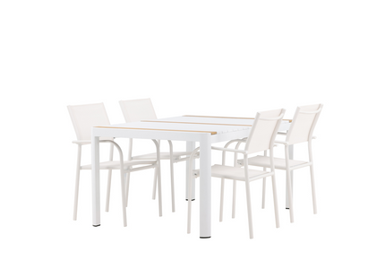 Venture Home Togo & Santorini Matgrupp Utomhus Med 4st Matstolar Vit