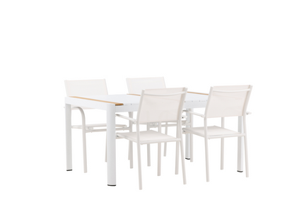 Venture Home Togo & Santorini Matgrupp Utomhus Med 4st Matstolar Vit