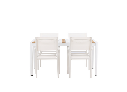 Venture Home Togo & Santorini Matgrupp Utomhus Med 4st Matstolar Vit