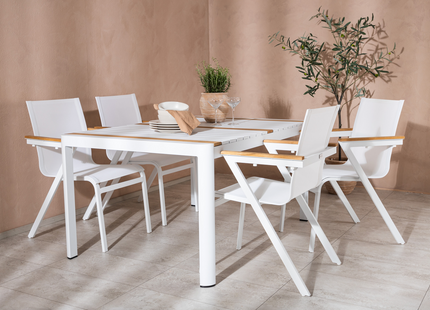 Venture Home Togo & Mexico Matgrupp Utomhus Med 4st Matstolar Vit