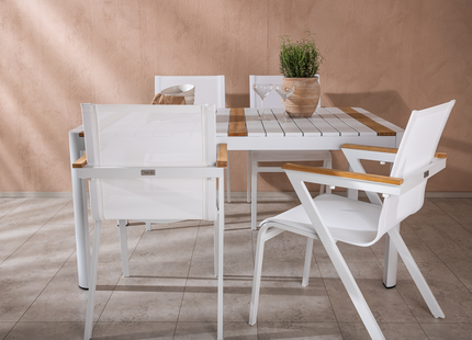 Venture Home Togo & Mexico Matgrupp Utomhus Med 4st Matstolar Vit
