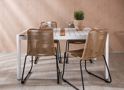 Venture Home Togo & Lindos Matgrupp Utomhus Med 4st Matstolar Vit/Brun