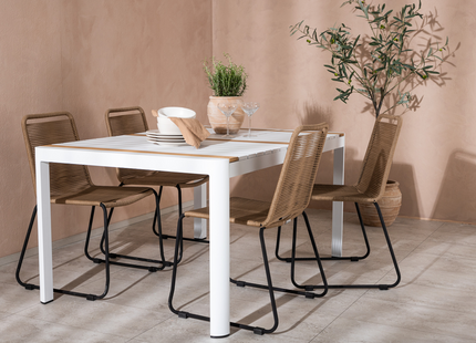 Venture Home Togo & Lindos Matgrupp Utomhus Med 4st Matstolar Vit/Brun