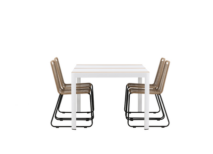Venture Home Togo & Lindos Matgrupp Utomhus Med 4st Matstolar Vit/Brun