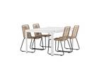 Venture Home Togo & Lindos Matgrupp Utomhus Med 4st Matstolar Vit/Brun
